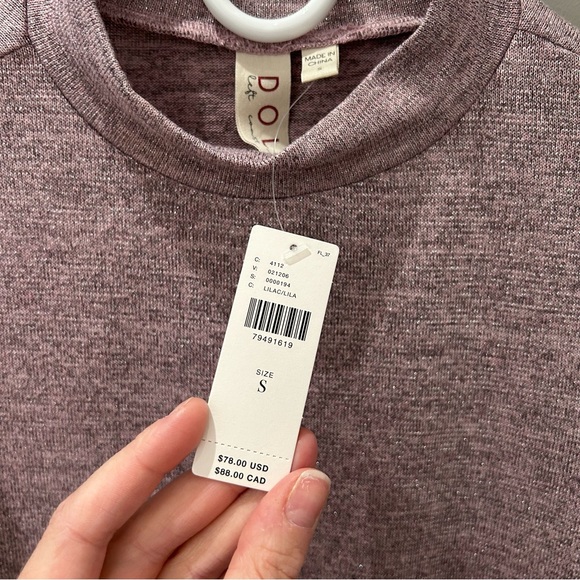 Anthropologie Dolan Puff Sleeve Mock Neck Top in Lilac NWT-Sm - Picture 8 of 12